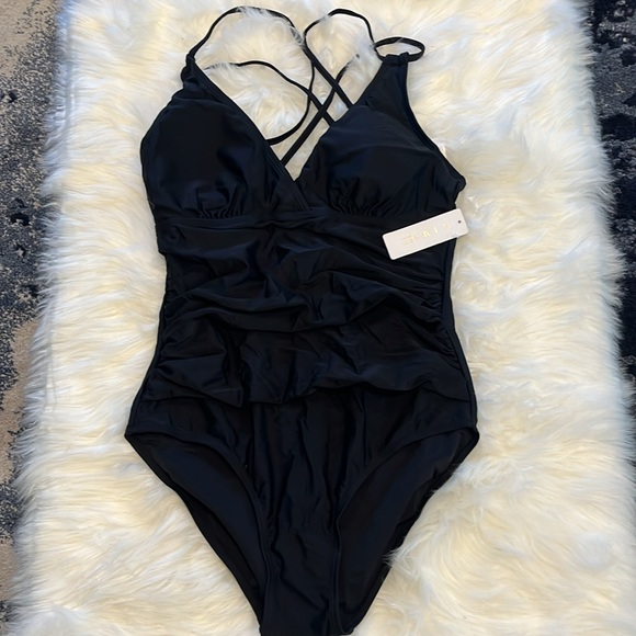 NWT Ki Laphee Black One Piece Tummy Control Swimsuit Medium - Picture 7 of 10